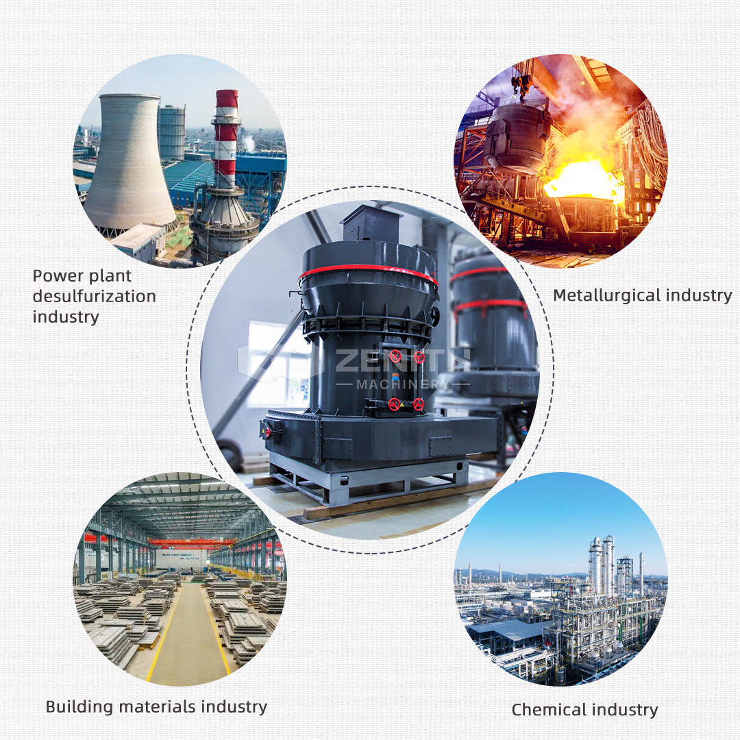 A large MTW European Trapezium Mill installed in an industrial plant, showing its compact footprint and integrated ductwork.